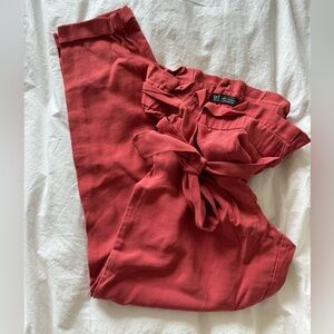 Zara TRF pull on paper bag pants